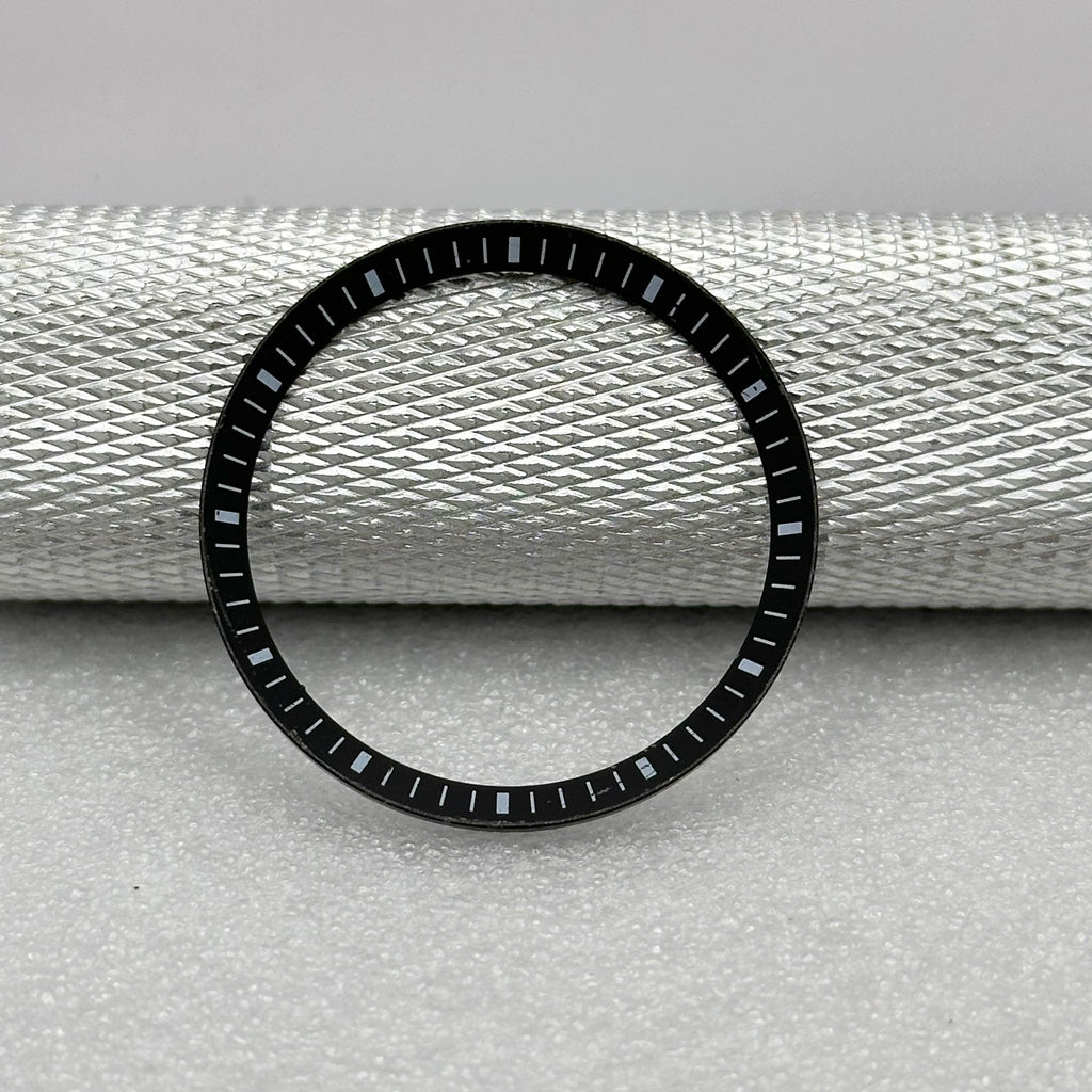 SKX013 Brushed Silver Chapter Ring - Black & Red Markers - Lucius